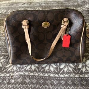 Coach Brown and Tan Satchel